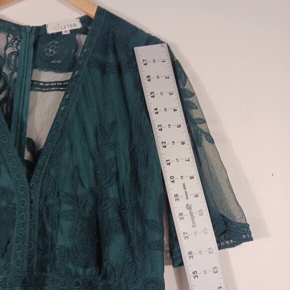 Eleter, Evergreen Lace Maxi Dress with Short Romper Underneath, Size XL, Fairy - Picture 13 of 16